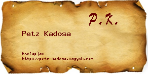 Petz Kadosa névjegykártya